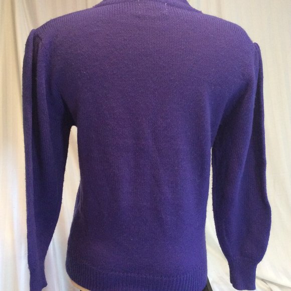 Sear's Traditional Collection Sweater Women's Sz Small 34 Purple Fairycore Beads - Picture 8 of 13